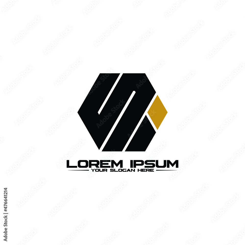 Letter SI hexagon logo design vector Letter SI hexagon logo design vector