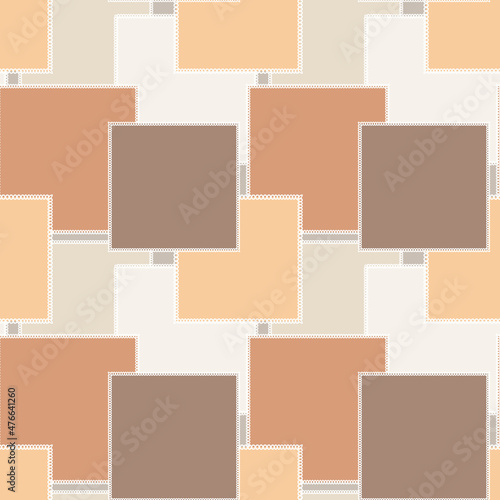 Seamless pattern on a square background - patchwork quilt. Design element.