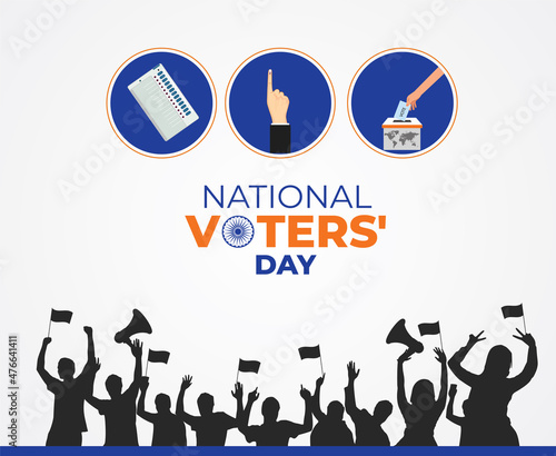 National Voters' Day India. Flag color Background for greeting, social media posting, January 25 India National Voters day.