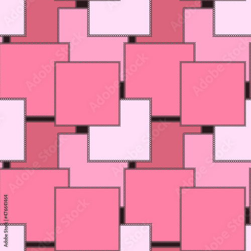 Seamless pattern on a square background - patchwork quilt. Design element.