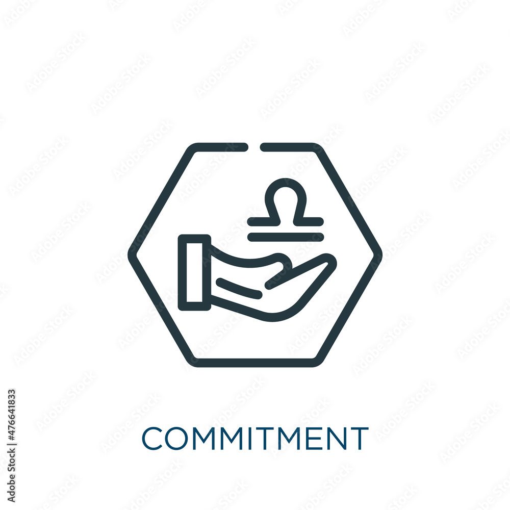 commitment thin line icon. business, integrity linear icons from zodiac ...