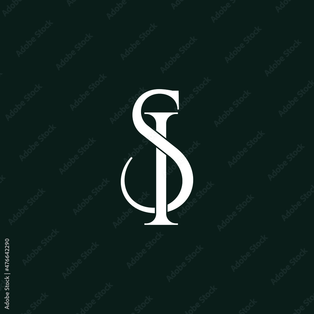 Letter SI luxury logo design vector - obrazy, fototapety, plakaty 
