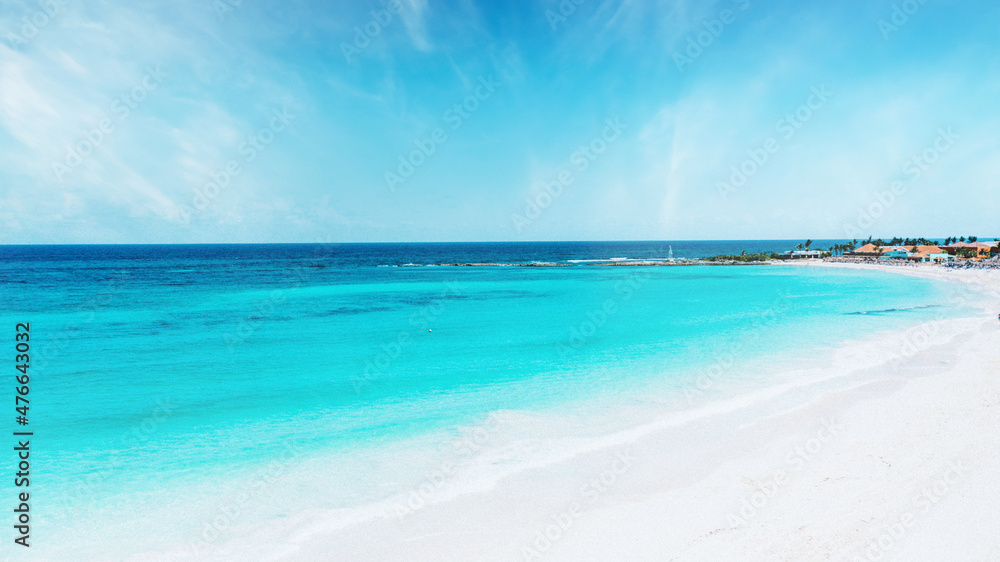 amazing tropical beach at the Caribbean Sea, Cancun, Mexico