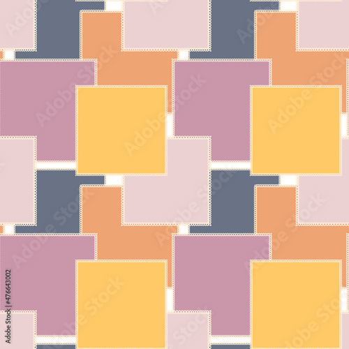 Seamless pattern on a square background - patchwork quilt. Design element.