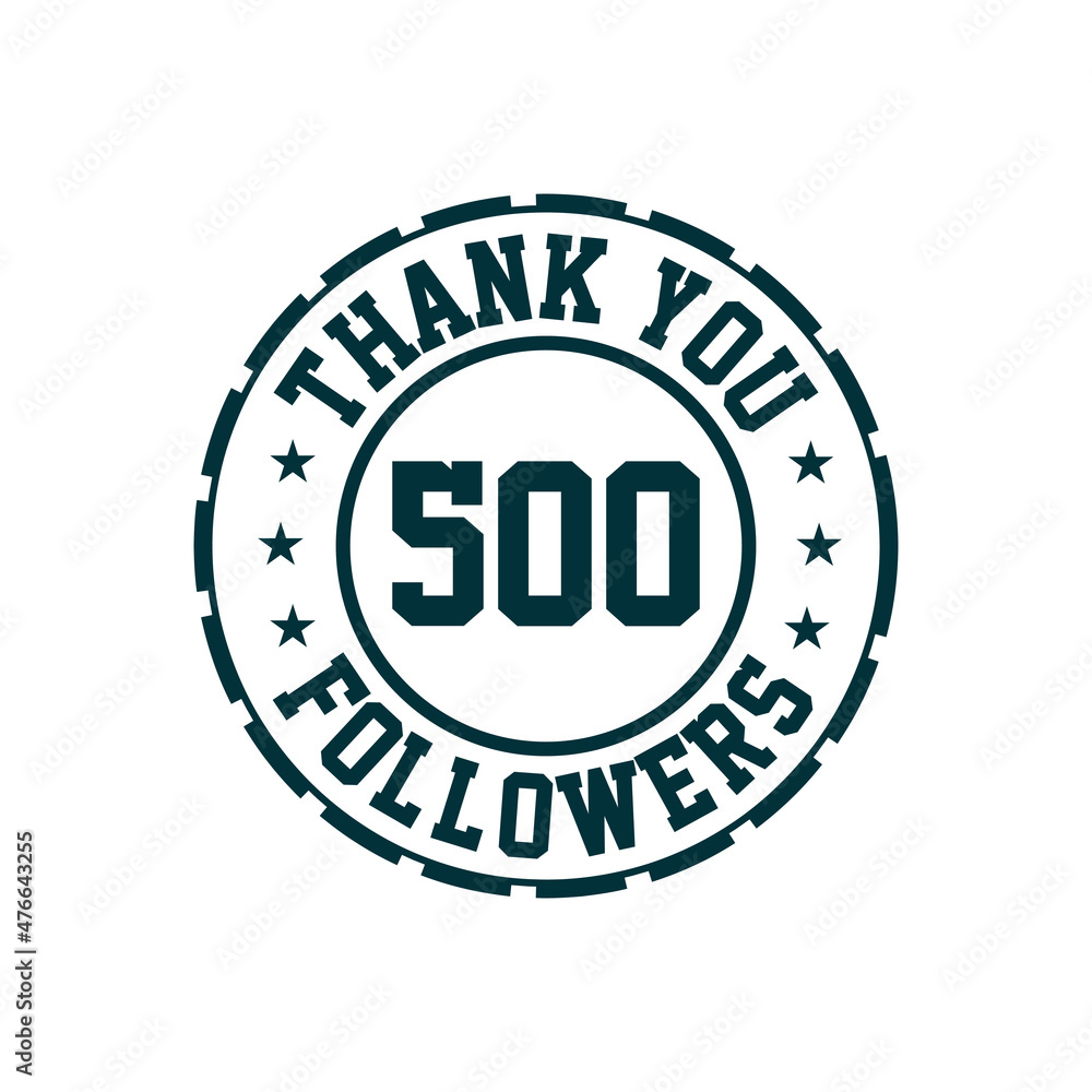 Thank you 500 Followers celebration, Greeting card for social media followers.