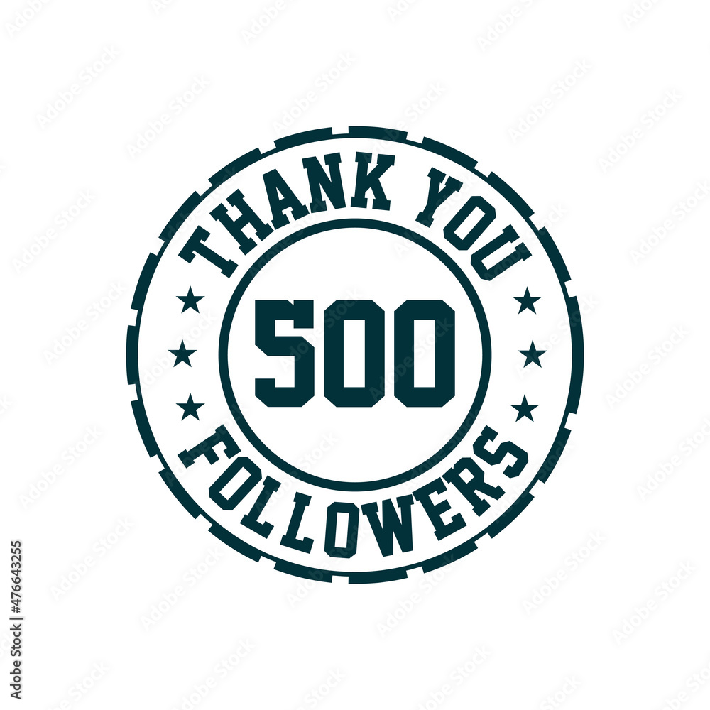 Thank you 500 Followers celebration, Greeting card for social media followers. Thank you 500 Followers celebration, Greeting card for social media followers.