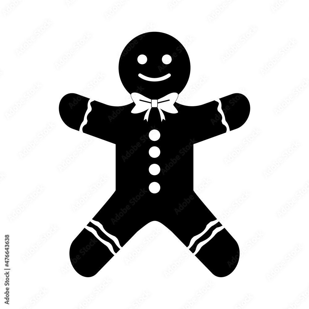 Gingerbread man Black vector icon on white background
Gingerbread man Black vector icon on white background
