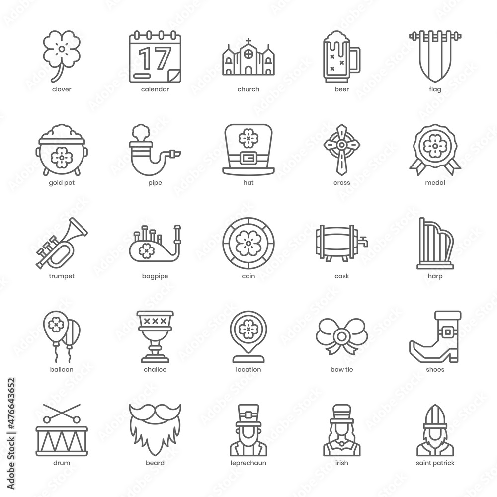 St Patricks Day icon pack for your website design, logo, app, UI. St Patricks Day icon outline design. Vector graphics illustration and editable stroke. St Patricks Day icon pack for your website design, logo, app, UI. St Patricks Day icon outline design. Vector graphics illustration and editable stroke.