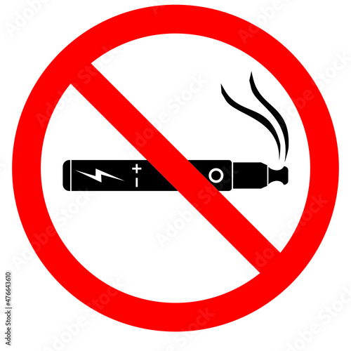 No electronic cigarette sign vector illustration on white background