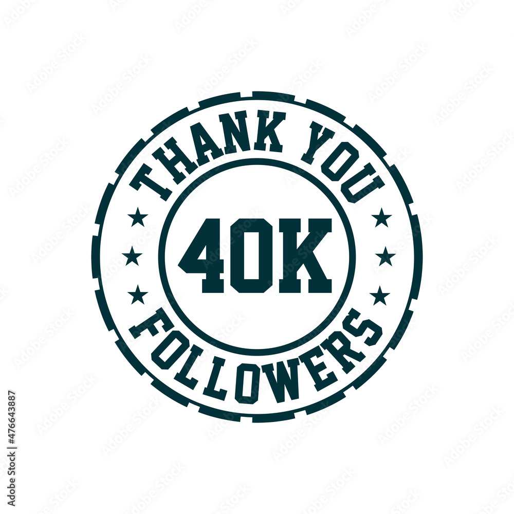 Thank you 40k Followers celebration, Greeting card for 40000 social followers.