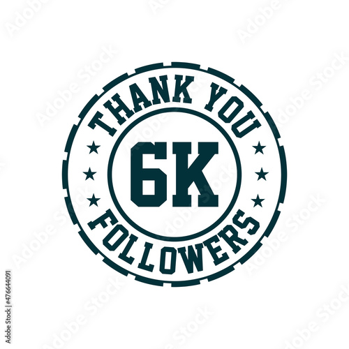 Thank you 6k Followers celebration, Greeting card for 6000 social followers.