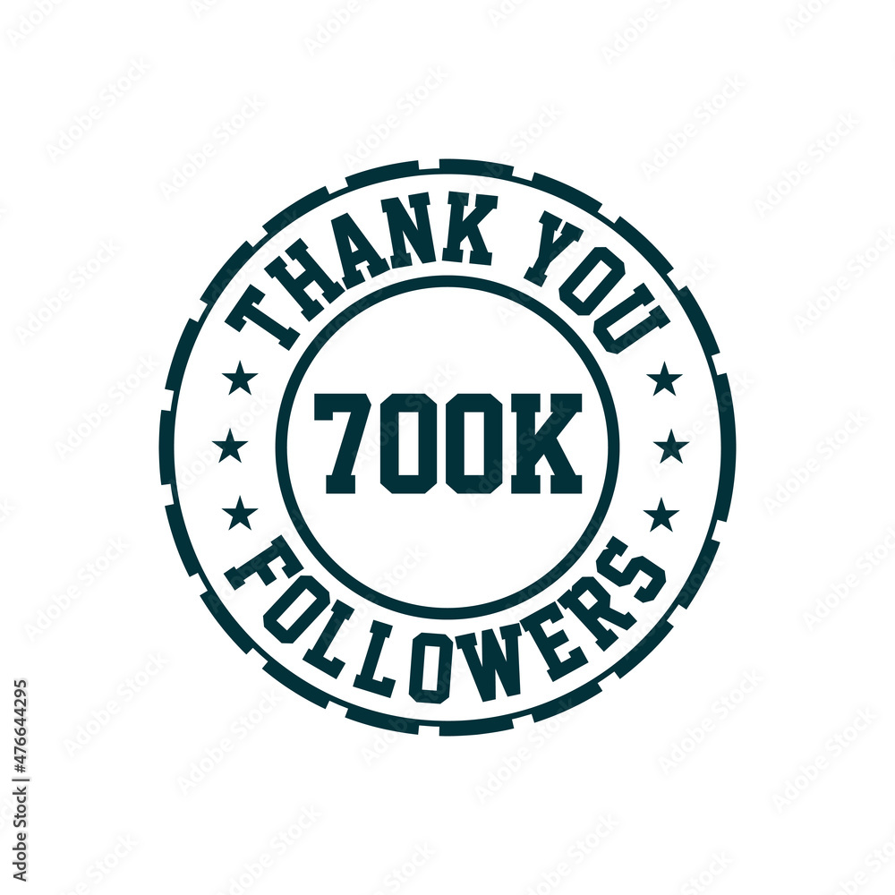 Thank you 700k Followers celebration, Greeting card for 700000 social followers.