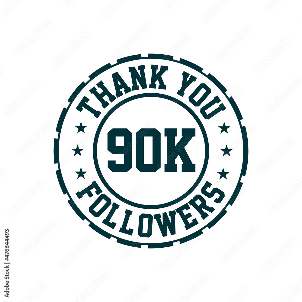Thank you 90k Followers celebration, Greeting card for 90000 social followers.