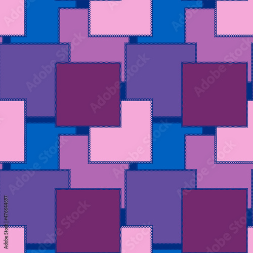 Seamless pattern on a square background - patchwork quilt. Design element.