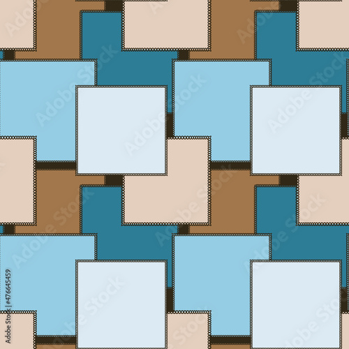 Seamless pattern on a square background - patchwork quilt. Design element.