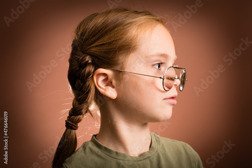 Young Girl with Thick Eyeglasses photo