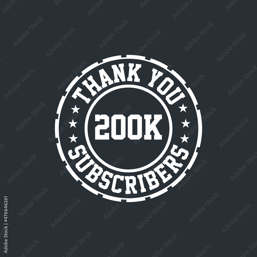 Thank you 200000 Subscribers celebration, Greeting card for 200k social Subscribers.