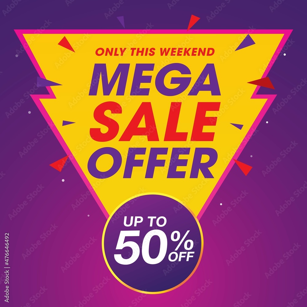 Mega Sale banner vector template design