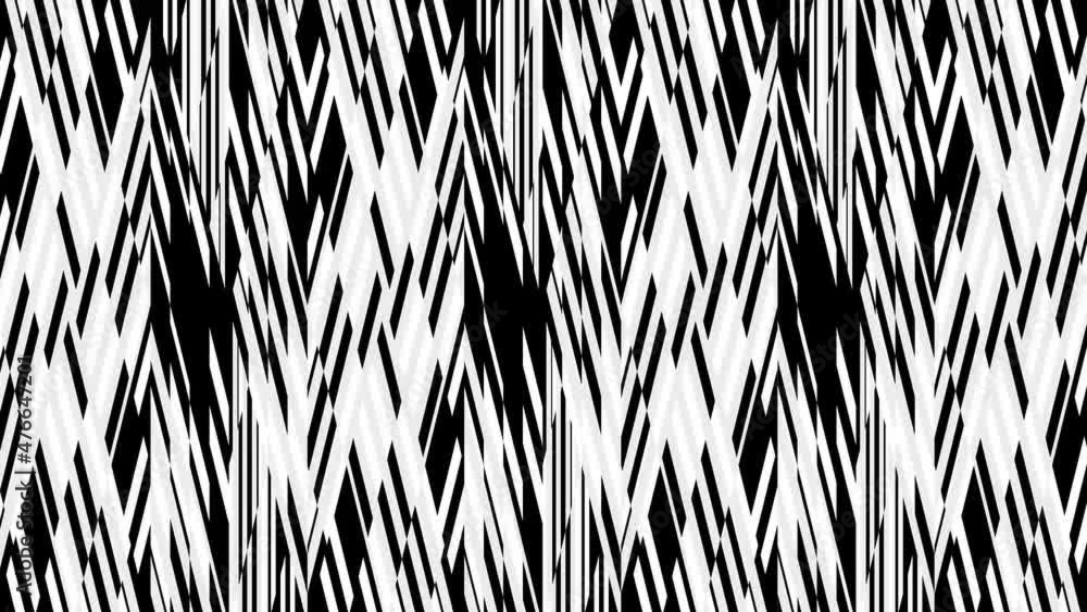Abstract background with black and white stripes. Seamless loop.moving black stripes. Abstract background with black and white stripes. Seamless loop.moving black stripes.