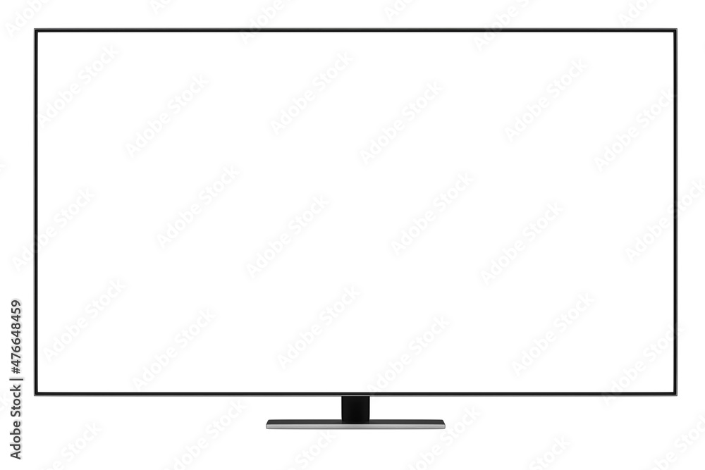 TV 4K flat screen lcd or oled, plasma realistic illustration, White blank HD monitor mockup. 3d render TV 4K flat screen lcd or oled, plasma realistic illustration, White blank HD monitor mockup. 3d render