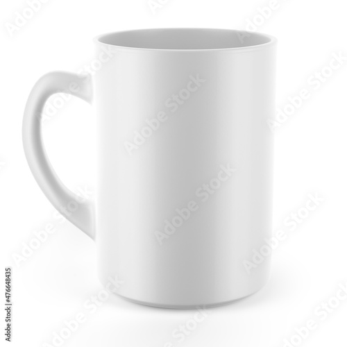 White ceramic mug. Isolated on a white. 3D render