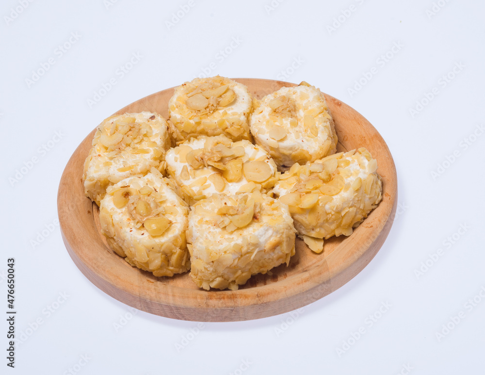 Turkish delight sweets on a wooden stand.. Turkish delight sweets on a wooden stand..