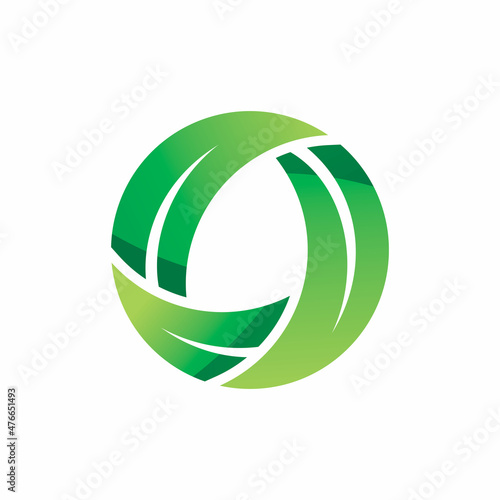 green circle leaf logo design