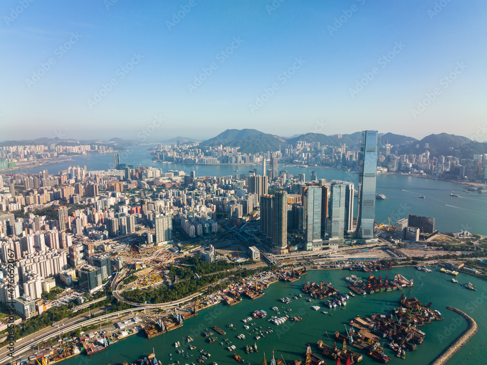 Fototapeta premium Aerial view of Hong Kong city