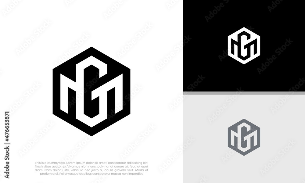 Initials MG logo design. Initial Letter Logo. Initials MG logo design. Initial Letter Logo.