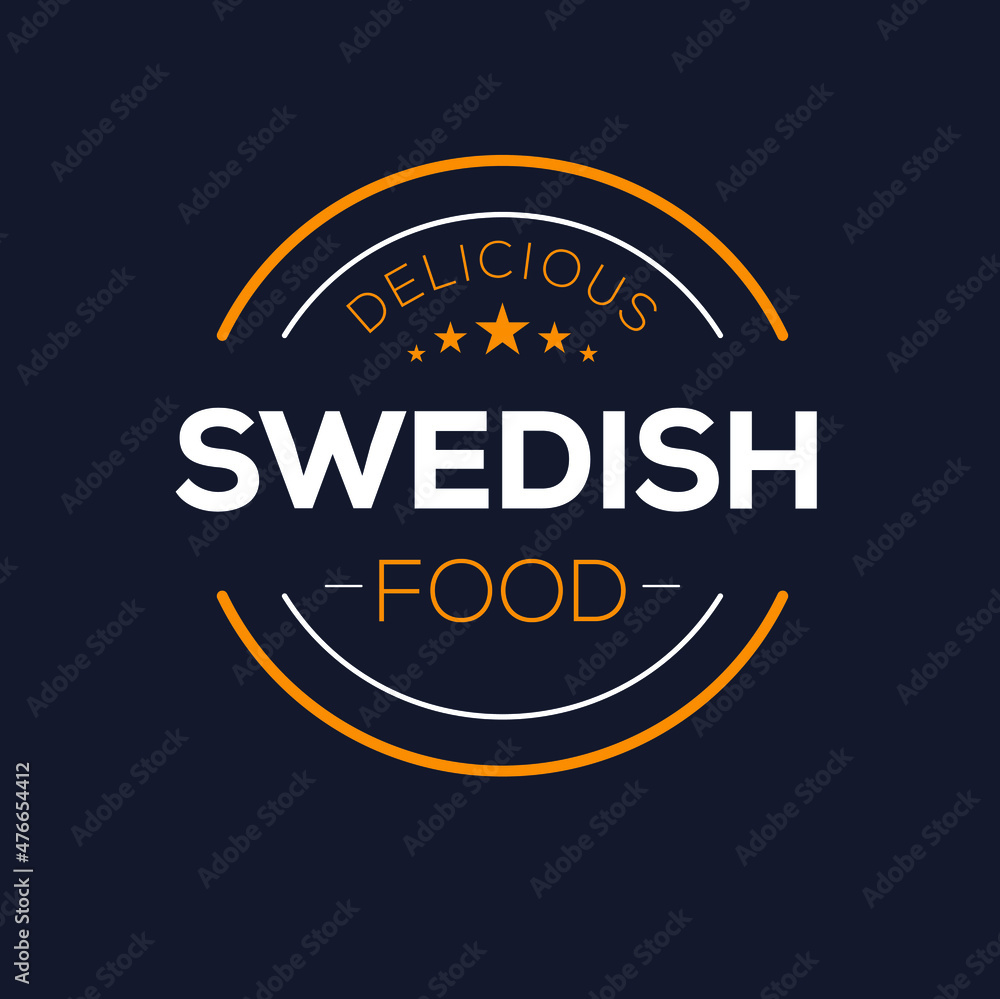 Creative (Swedish food) logo, sticker, badge, label, vector illustration.