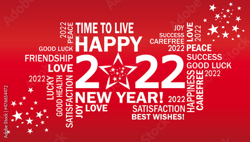 weihnachtskarte - neujahrsgruss - gute wünsche für das neue jahr 2022 mit englischem text