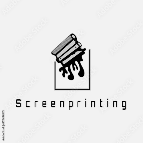 screen printing with rackel logo vector design
