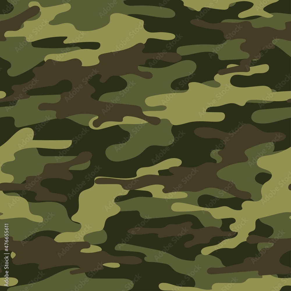 Fototapeta premium modern army vector green camouflage print, seamless pattern for clothing headband or print. 