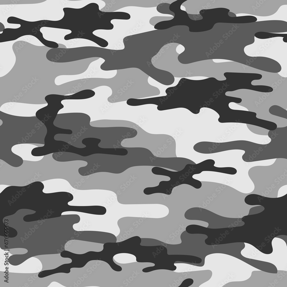 grey army vector camouflage print, seamless pattern for clothing headband or print.