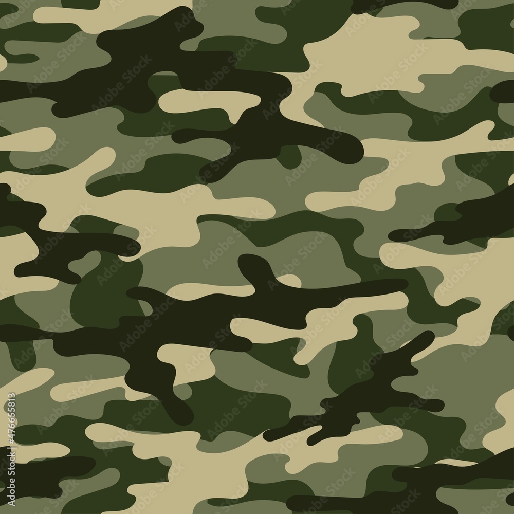 Afwasbaar Fotobehang leger vector camouflage print groen, naadloos patroon  voor kleding hoofdband of print. - Nikkel-Art.nl