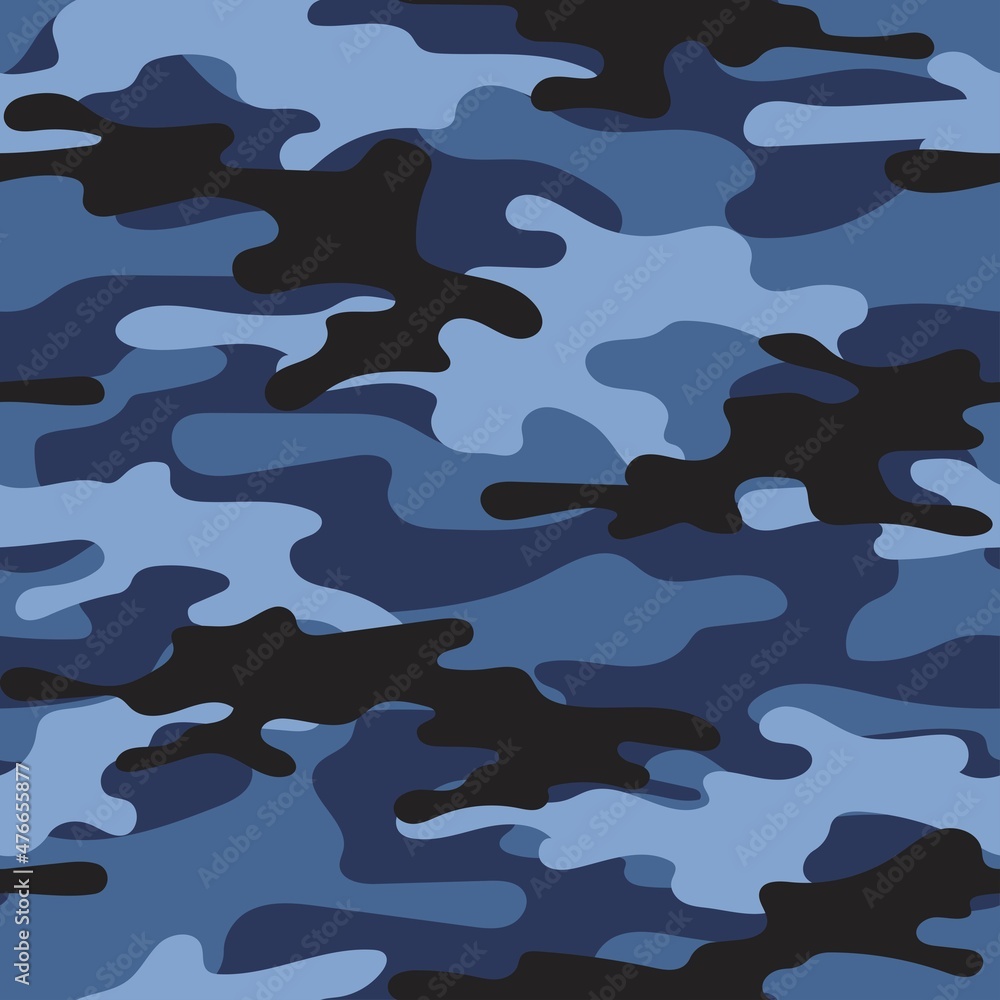 blue seamless camouflage. print on clothes or print. vector.