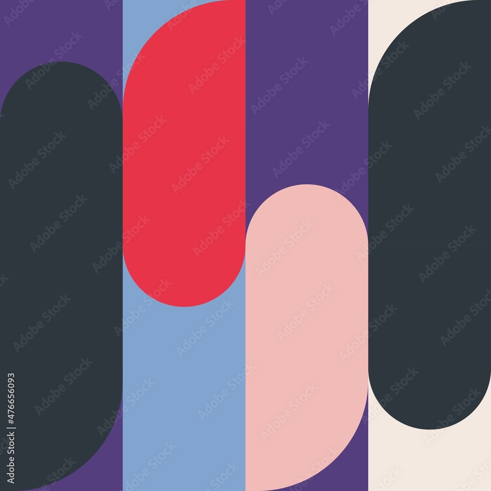 Bauhaus-style compositions made with vector abstract elements, lines and bold geometric shapes are suitable for website background, poster design, magazine cover page, banners, cover prints.