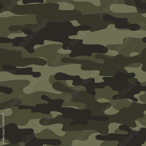 military green camouflage. vector seamless print. army camouflage for clothing or printing