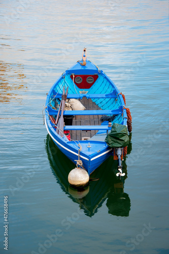 Blue Double Ender Workboat photo