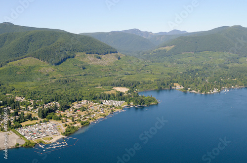 Honeymoon Bay on Cowichan Lake, Vancouver Island Aerial Photographs photo