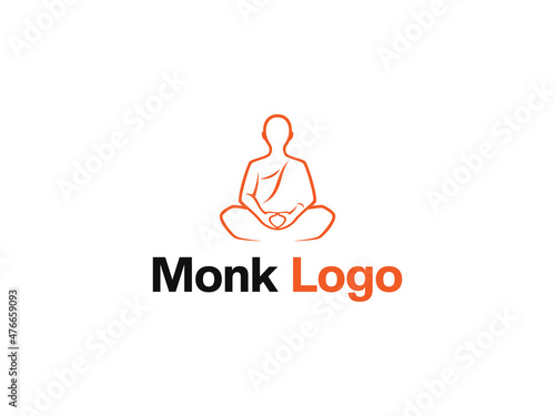 monk logo design. logo template
