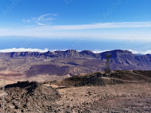 Volcanic landscape. El Teide national park landscape at Tenerife Island. Spain.