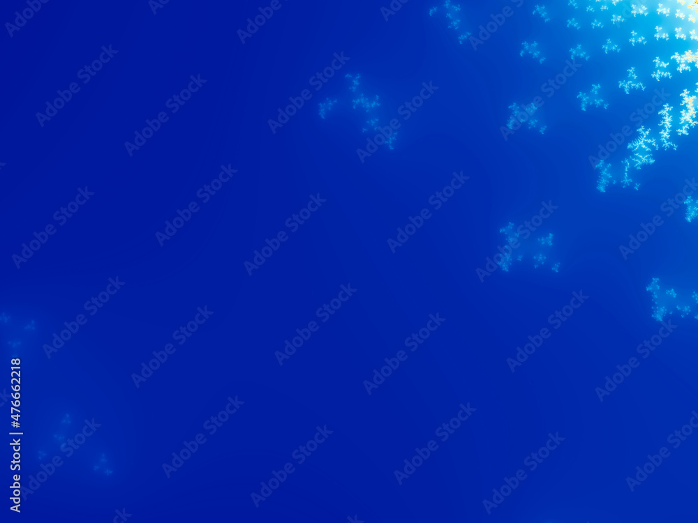 Blue background with white snowflakes in the upper corner.