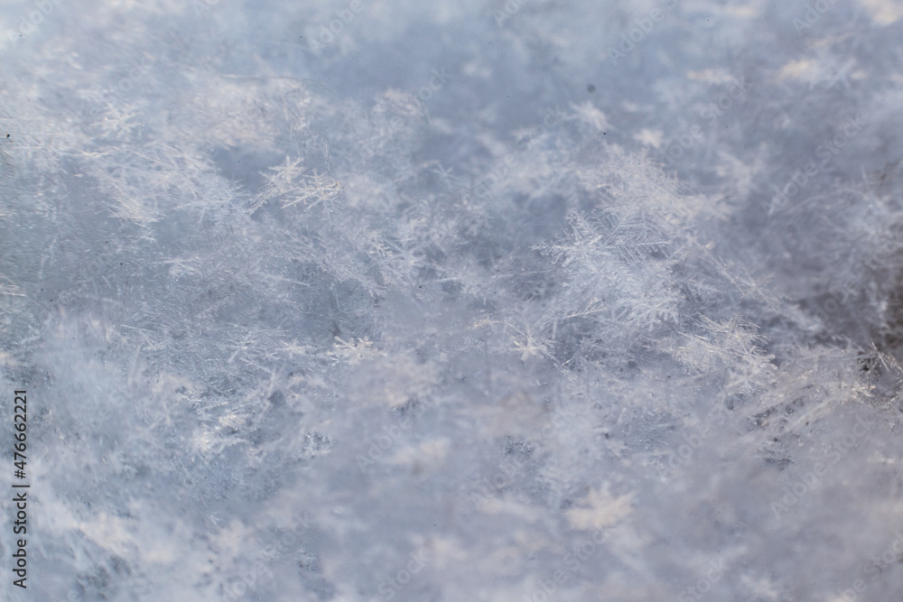 Obraz premium top view of snow close up