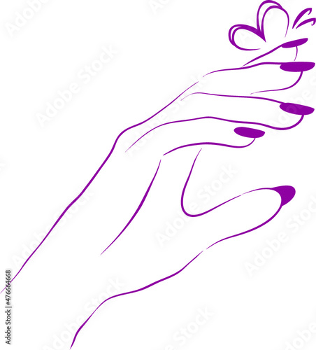 vector female hand with manicure