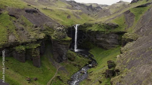 Kvernufoss Waterfall in Iceland photo