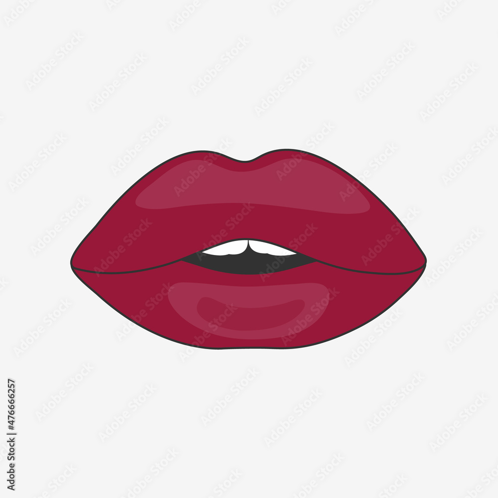 Red woman lips vector design illustration isolated on white background