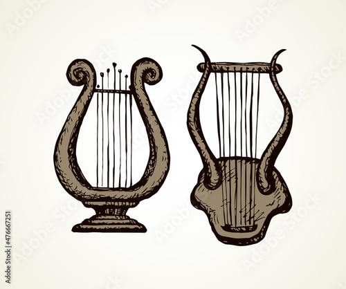 Harp. Vector drawing icon sign