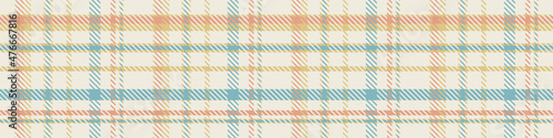 Gender neutral seamless plaid vector border. Gingham baby color checker background. Woven tweed all over print. 
