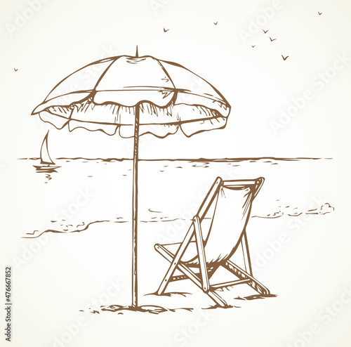 Parasol. Vector drawing icon sign